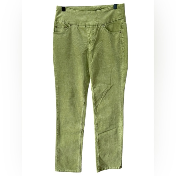 Jag Jeans Womens Green Citron Pull On Corduroy Straight Leg Boho Indie Pant Sz 6 - Picture 1 of 7